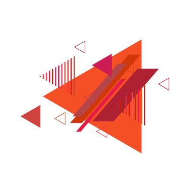 Beyaz arka plan üzerinde renkli üçgenler ile geometrik desen