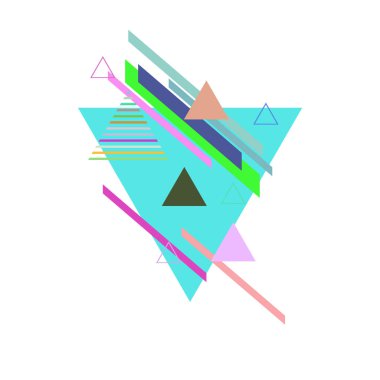 Beyaz arka plan üzerinde soyut renkli üçgenler