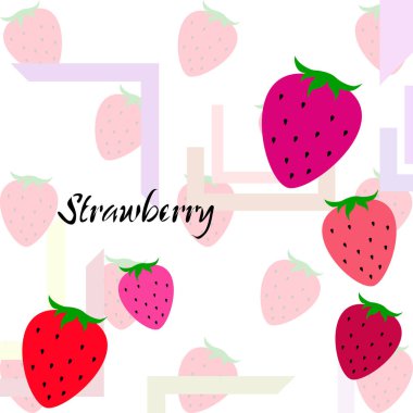 Yazı ile çilek İllüstrasyon, vektör 