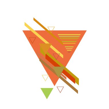 Beyaz arka plan üzerinde renkli üçgenler ile soyut desen