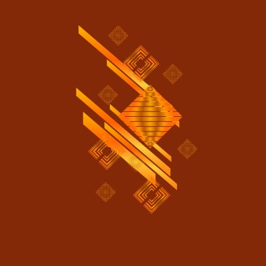 Kahverengi arka plan üzerinde soyut altın eşkenar dörtgen