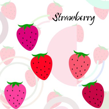 Yazı ile çilek İllüstrasyon, vektör 