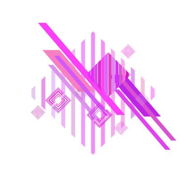 Pembe eşkenar dörtgenile soyut geometrik desen