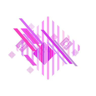 Pembe eşkenar dörtgenile soyut geometrik desen