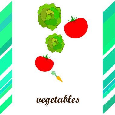Renkli sebzeler, vektör basit illüstrasyon