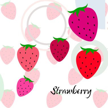 Yazı ile çilek İllüstrasyon, vektör 