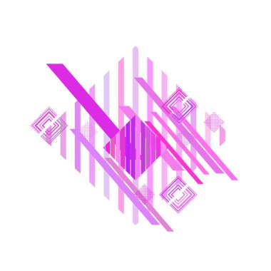 Pembe eşkenar dörtgenile soyut geometrik desen