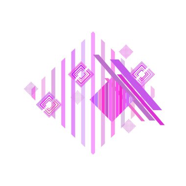 Pembe eşkenar dörtgenile soyut geometrik desen