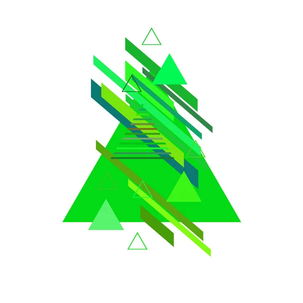 Patrón Abstracto Con Triángulos Verdes Sobre Fondo Blanco — Vector de stock