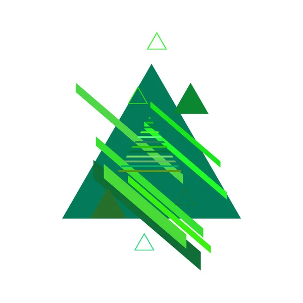 Modèle Abstrait Avec Des Triangles Verts Sur Fond Blanc — Image vectorielle