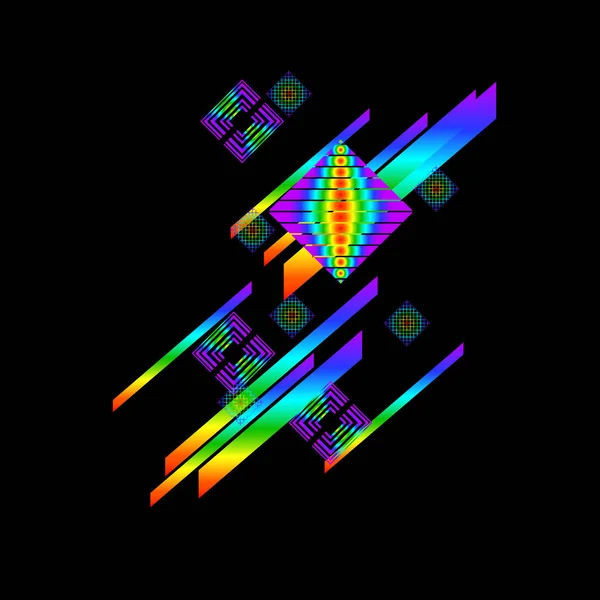 Abstracte Geometrische Patroon Zwarte Achtergrond — Stockvector