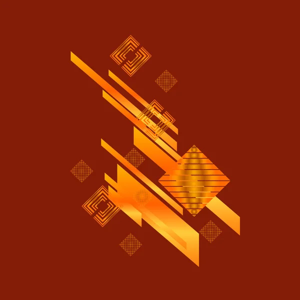Абстрактні Золоті Ромби Коричневому Фоні — стоковий вектор
