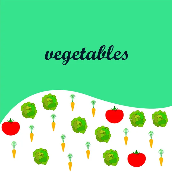 Illustration Simple Différents Légumes Avec Lettrage Vecteur — Image vectorielle