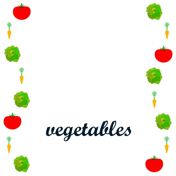 Простая Иллюстрация Различных Овощей Надписью Вектором — стоковый вектор