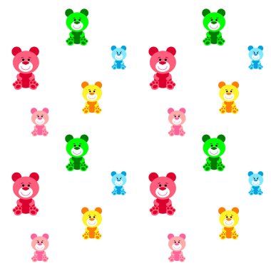 Renk vektör ayı, bebek resmi, çizgi film karakteri, vektör arka plan.