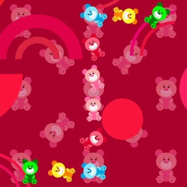 Renk vektör ayı, bebek resmi, çizgi film karakteri, vektör arka plan.