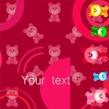 Renk vektör ayı, bebek resmi, çizgi film karakteri, vektör arka plan.