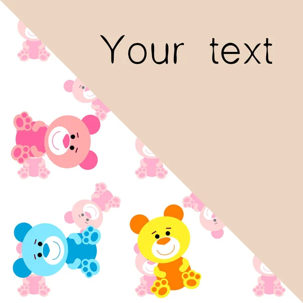 Color vector bear, baby picture, cartoon character, vector background. — Stock Photo, Image