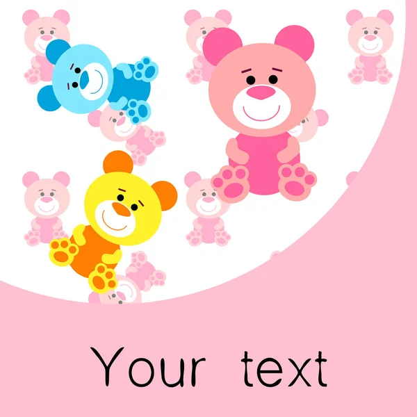 Color vector bear, baby picture, cartoon character, vector background. — Stock Photo, Image