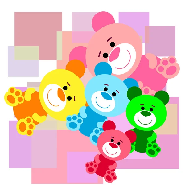 Цветной векторный медведь, детская фотография, персонаж мультфильма, векторный фон . — стоковое фото