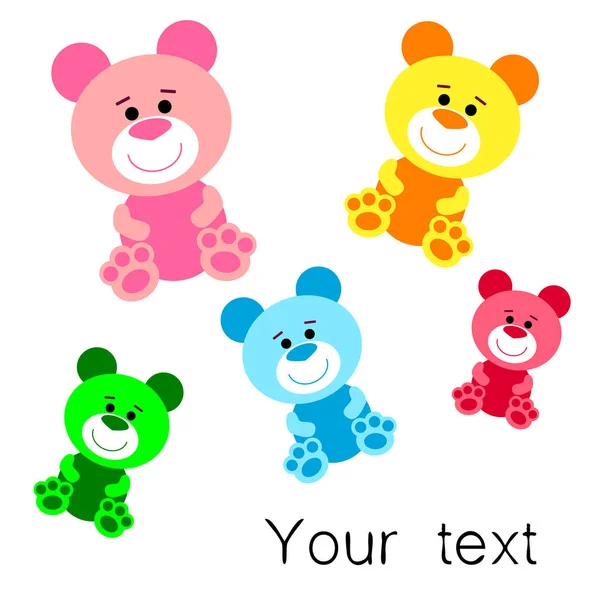 Kleur vector Bear, baby foto, cartoon karakter, Vector achtergrond. — Stockfoto