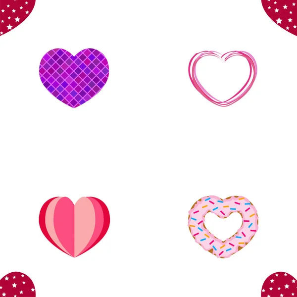 Abstract romantic background with hearts. Vector backdrop for Valentine's day. — Stock Photo, Image