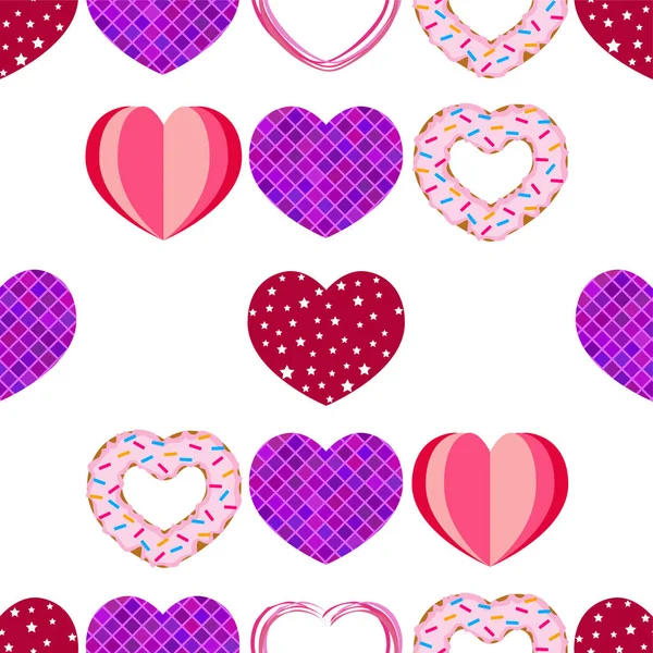 Abstract romantic background with hearts. Vector backdrop for Valentine's day. — Stock Photo, Image