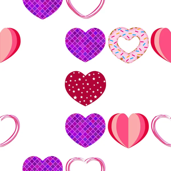 Abstract romantic background with hearts. Vector backdrop for Valentine's day. — Stock Photo, Image