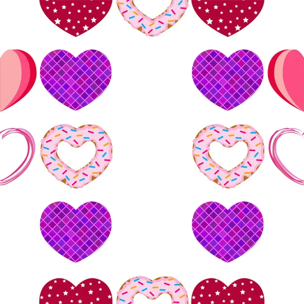 Abstract romantic background with hearts. Vector backdrop for Valentine's day. — Stock Photo, Image