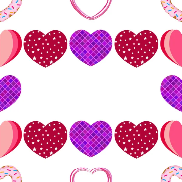 Abstract romantic background with hearts. Vector backdrop for Valentine's day. — Stock Photo, Image