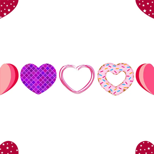 Abstract romantic background with hearts. Vector backdrop for Valentine's day. — Stock Photo, Image