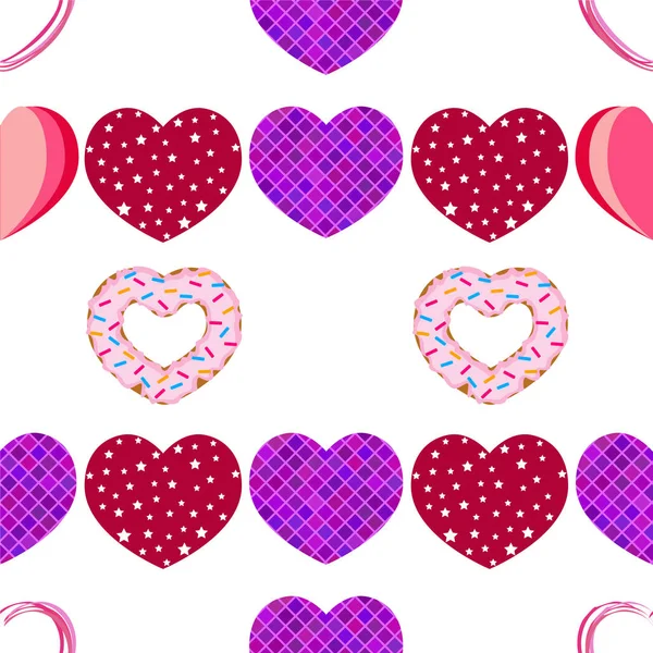 Abstract romantic background with hearts. Vector backdrop for Valentine's day. — Stock Photo, Image