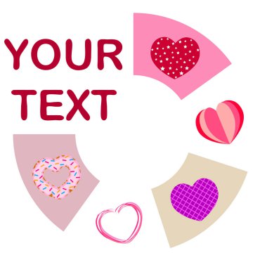 Kalpli soyut romantik arka plan. Sevgililer Günü için vektör zemin.