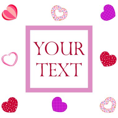 Kalpli soyut romantik arka plan. Sevgililer Günü için vektör zemin.