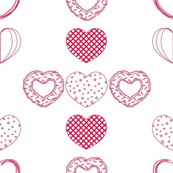 Abstract romantic background with hearts. Vector backdrop for Valentine's day. — Stock Photo, Image