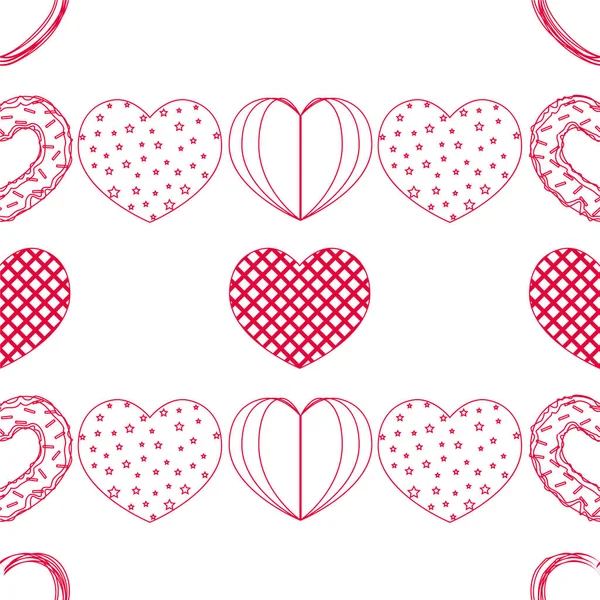 Abstrakte romantische Hintergrund mit Herzen. Vektorkulisse für den Valentinstag. — Stockfoto