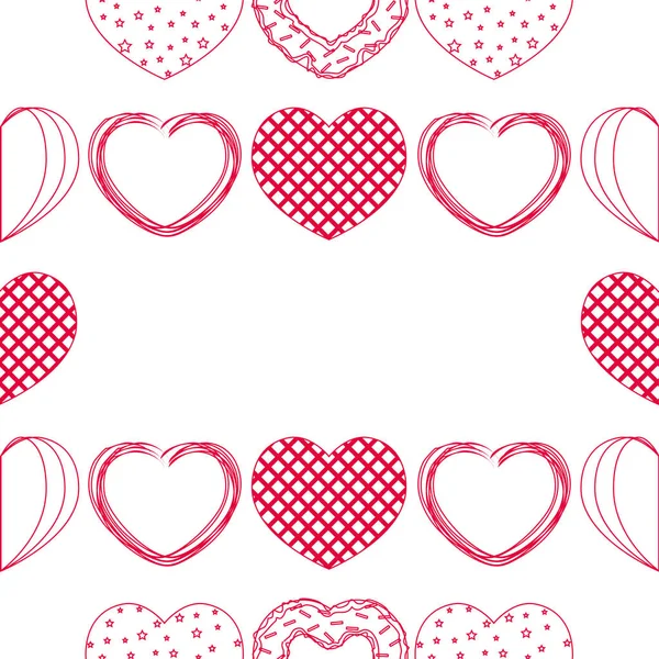 Abstracte romantische achtergrond met harten. Vector achtergrond voor Valentijnsdag. — Stockfoto
