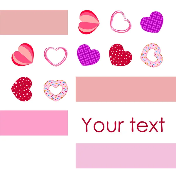 Abstract romantic background with hearts. Vector backdrop for Valentine's day. — Stock Photo, Image