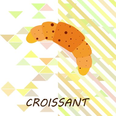 Kruvasan ikonu. Kruvasan-vektör ikonunun düz çizimi. Kruvasan sembolü.