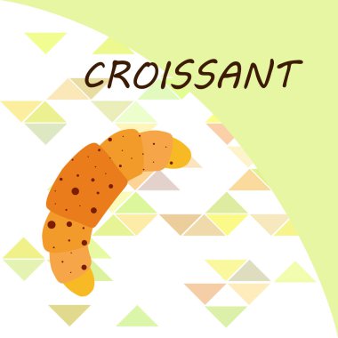 Kruvasan ikonu. Kruvasan-vektör ikonunun düz çizimi. Kruvasan sembolü.