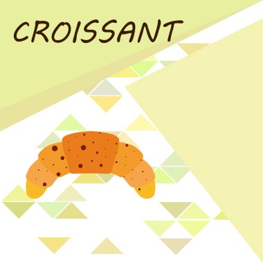 Kruvasan ikonu. Kruvasan-vektör ikonunun düz çizimi. Kruvasan sembolü.