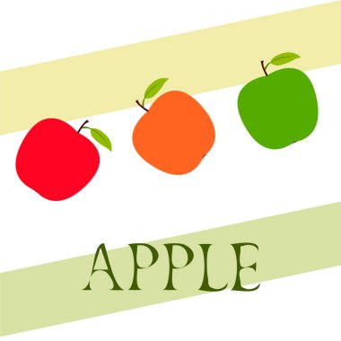 Apple çerçeve vektör illüstrasyon. Elma ve yaprak ile vektör kartı tasarımı.