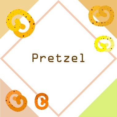 Pretzel geleneksel pişirme. Tatil Oktoberfest için Illustration. Almanya. Münih. Bira için atıştırmak. Cafe. Aperatif Bar. Ekmek. Fırın.