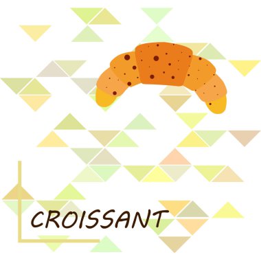 Kruvasan ikonu. Kruvasan-vektör ikonunun düz çizimi. Kruvasan sembolü.