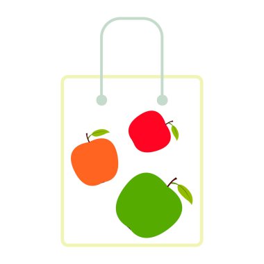 Apple çerçeve vektör illüstrasyon. Elma ve yaprak ile vektör kartı tasarımı.