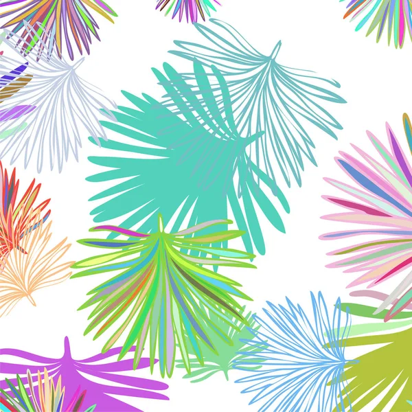 Diseño vectorial tropical de verano para banner o volante con hojas exóticas . — Vector de stock