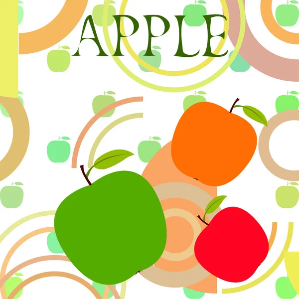 Ilustración Vectorial Del Marco Apple Diseño Tarjeta Vectorial Con Manzana — Archivo Imágenes Vectoriales
