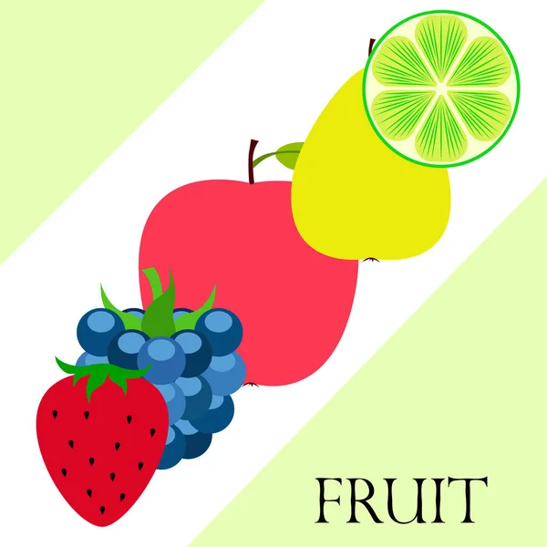 과일과 다채로운 아이콘 — 스톡 벡터