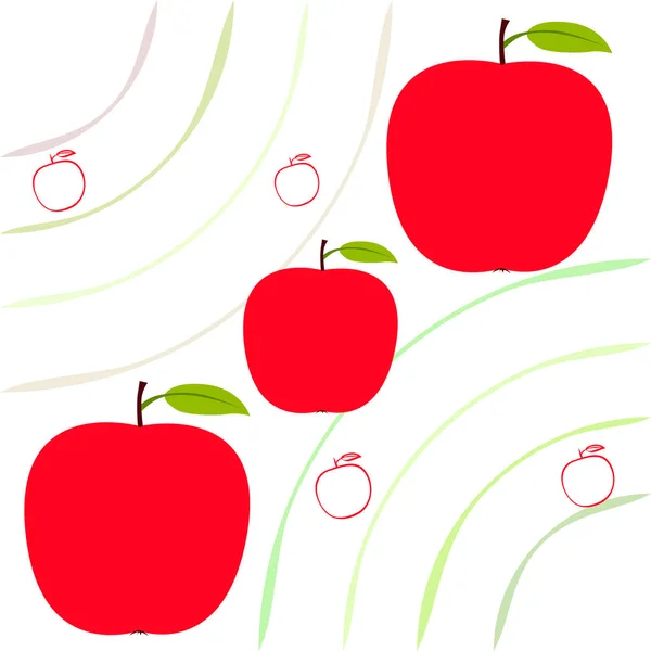 Apple Frame Vector Illustratie Vector Kaart Ontwerp Met Appel Blad — Stockvector