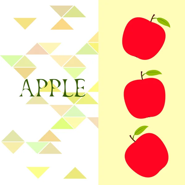 Ilustração Vetor Quadro Apple Design Cartão Vetorial Com Maçã Folha —  Vetores de Stock